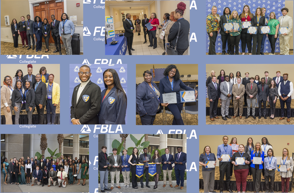 Various photographs from the 2024 FBLA State and National Conferences.